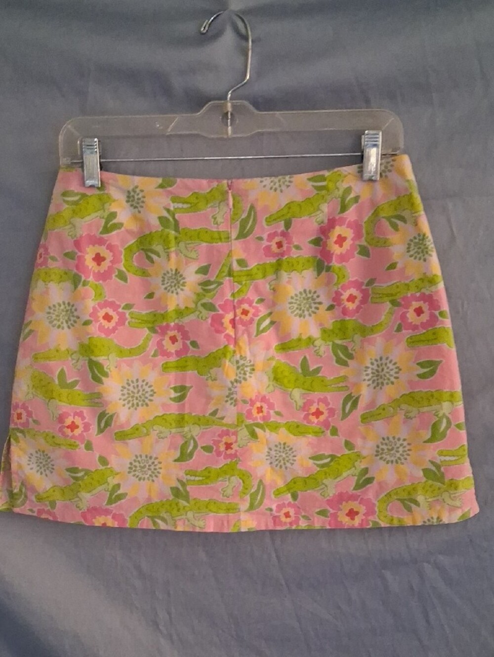 Lilly Pulitzer Women's Pink Floral With Green Alligators Print Skort Size 8 - Picture 5 of 9